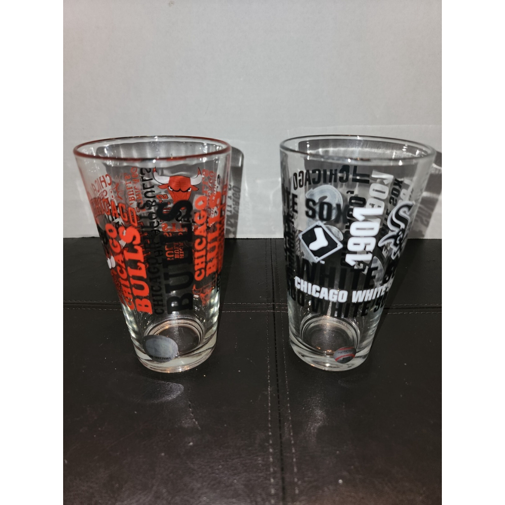 Chicago Bulls & Chicago White Sox 16oz. Pint Beer Team Glass NBA‎ & MLB